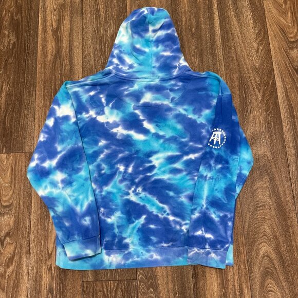 Barstool Sports Hoodie Men's Large Blue Tye-Dye Hungover Dave Portnoy Podcast - Picture 3 of 7